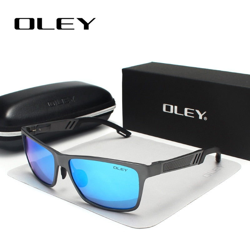 OLEY Men Polarized Sunglasses Aluminum Magnesium Sun Glasses Driving Glasses Rectangle For Men/Wome Oculos masculino Male