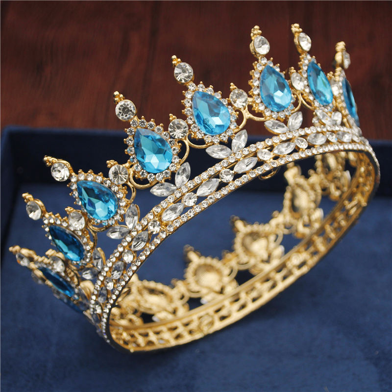 Crystal Vintage Royal Queen King Tiaras and Crowns Men/Women Pageant Prom Diadem Hair Ornaments Wedding Hair Jewelry Accessories