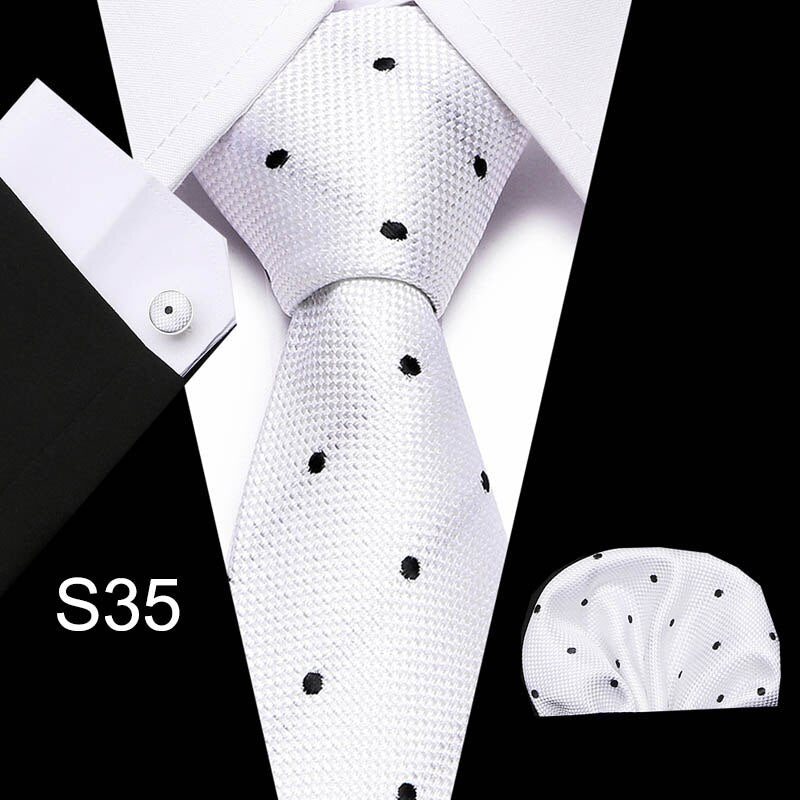 Fashion Business Silver Plaid Silk Men's Tie NeckTie 7.5cm Ties for Men Formal Luxury Wedding Quality Gravata group tie