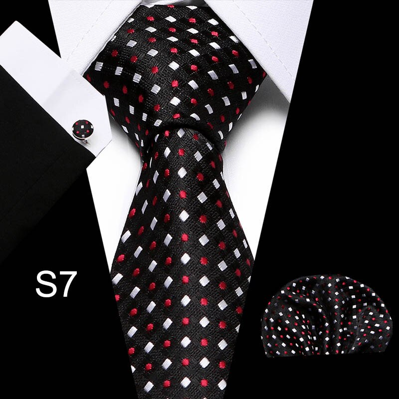 Fashion Business Silver Plaid Silk Men's Tie NeckTie 7.5cm Ties for Men Formal Luxury Wedding Quality Gravata group tie