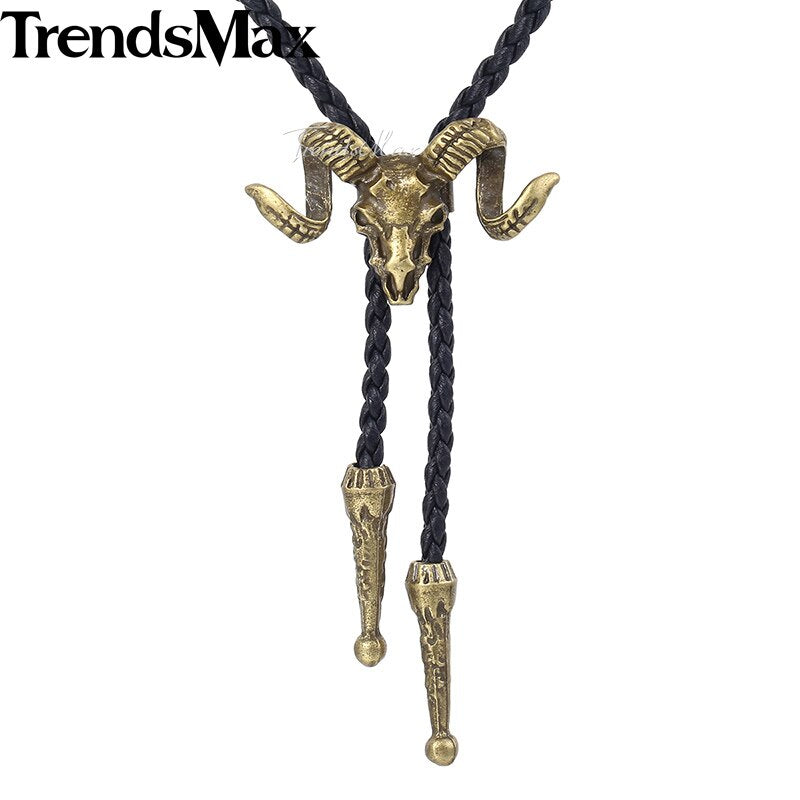 Men's Necklace Casual Business 26 Styles Bolo Tie Vintage Leather Necklace Male Dropship Wholesale Jewelry Gifts for Men UNM10