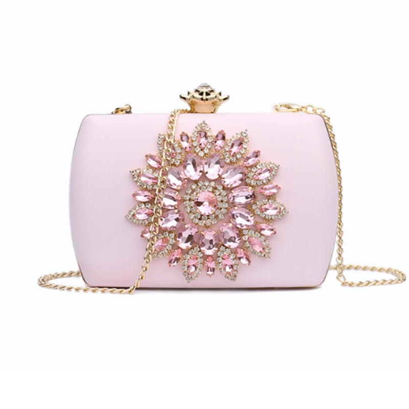 Women  Crystal Clutch Bag White Shoulder Bag Fashion Rhinestone for party Wedding Bridal Clutch Purse Luxury Handbag.