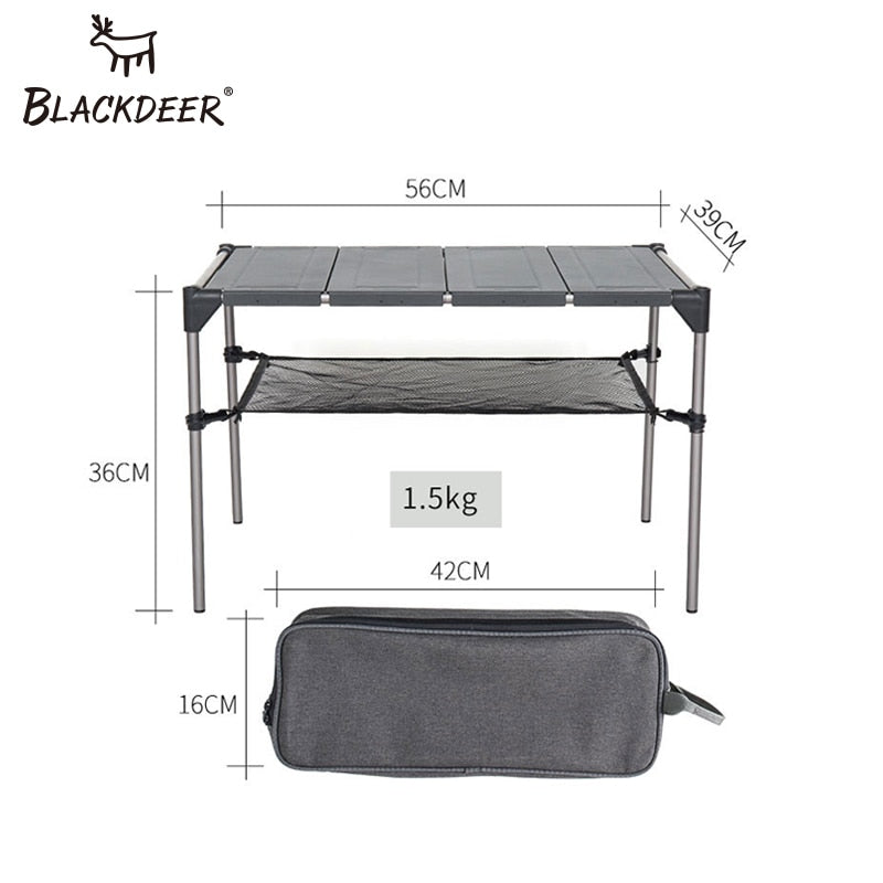 BLACKDEER Outdoor Camping Desk Aluminum Alloy Folding Table Portable Picnic Fishing Beer Table Lightweight Rain-Proof Detachable