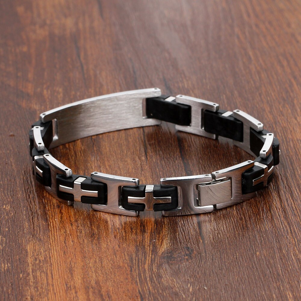 Personalized Stainless Steel Bracelets Fashion Men Jewelry Male Bracelets Bangles Classic Biker Chain Design (JewelOra BA101588)