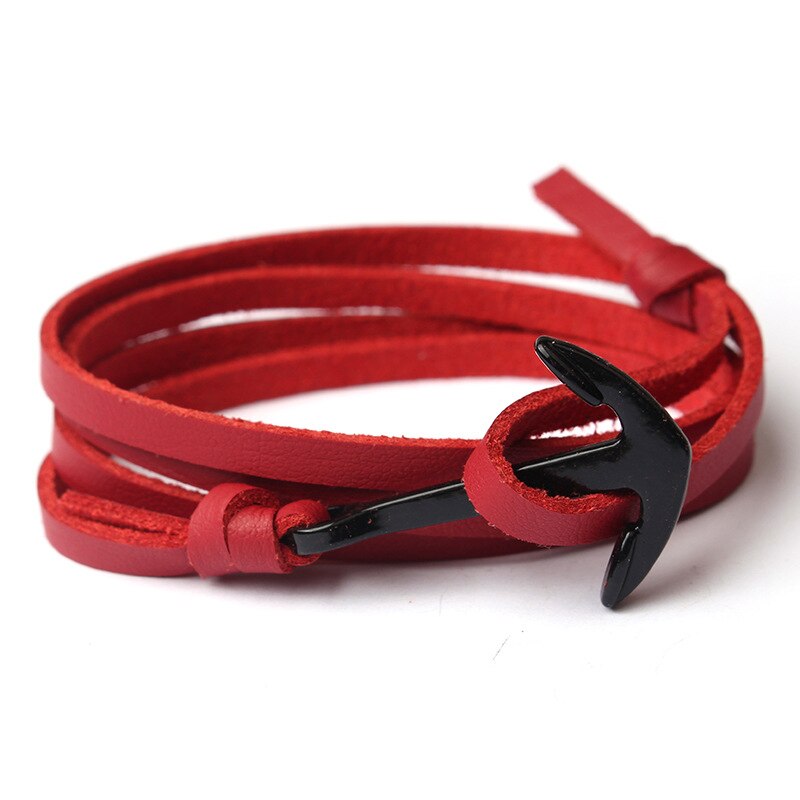 NIUYITID Leather Bracelet Men Jewelry Fashion Anchor Bracelet &amp; Bangle Female Women Braclet pulseira de couro masculina