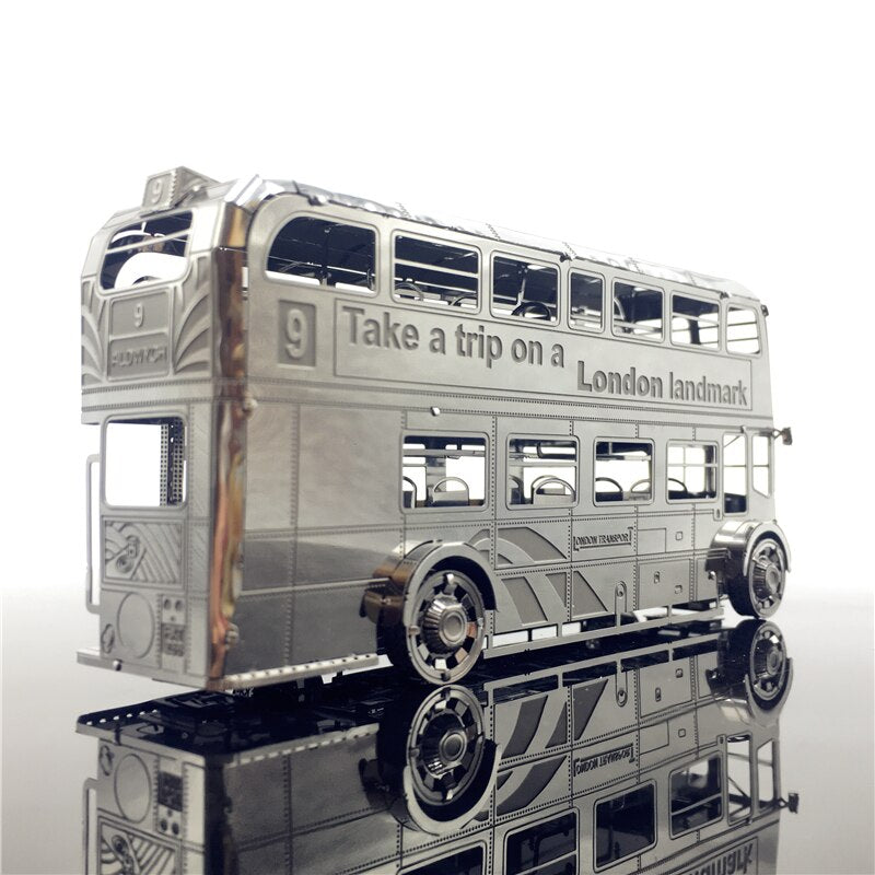 MMZ MODEL Nanyuan 3D Metal model kits London Bus Car Assemble Model puzzle  I22207 2 sheets  DIY 3D Laser Cut Jigsaw Toy