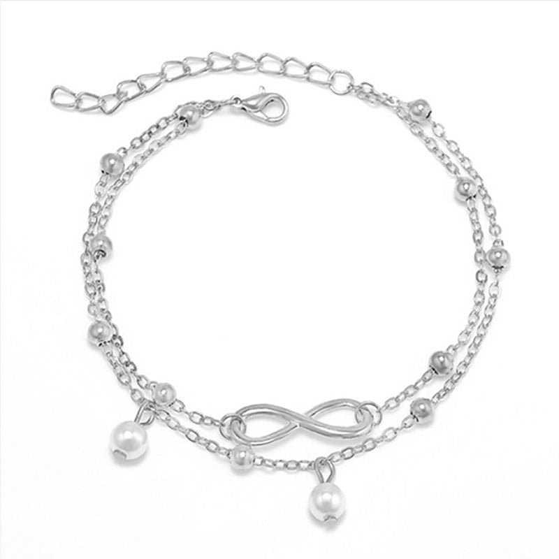 Bohemian Elegant Women&#39;s Imitation Pearl Anklet Foot Bracelet Barefoot Sandals Chain Strap Beach Accessories Jewelry For Women