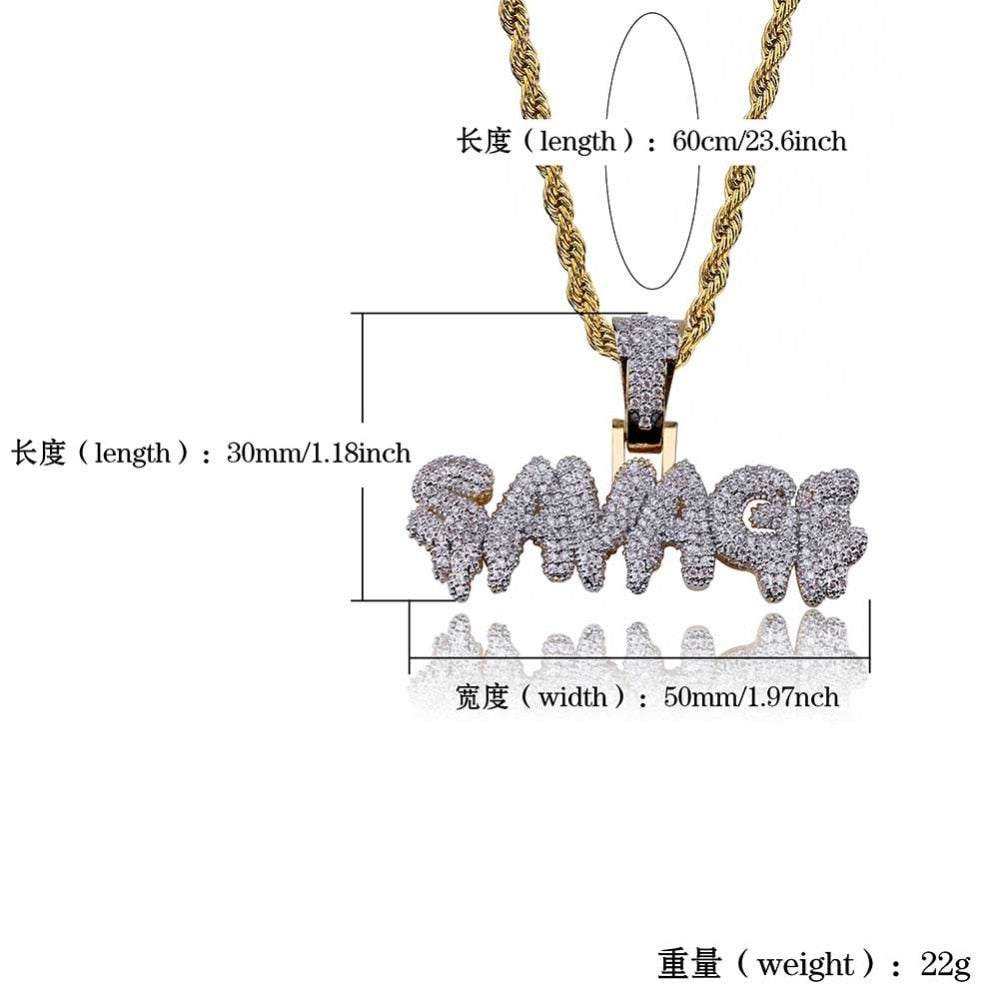 TOPGRILLZ Hip Hop Necklace Brass Gold Color Iced Out Chains Micro Pave Cubic Zircon Pendant Necklace Charm For Men Gifts