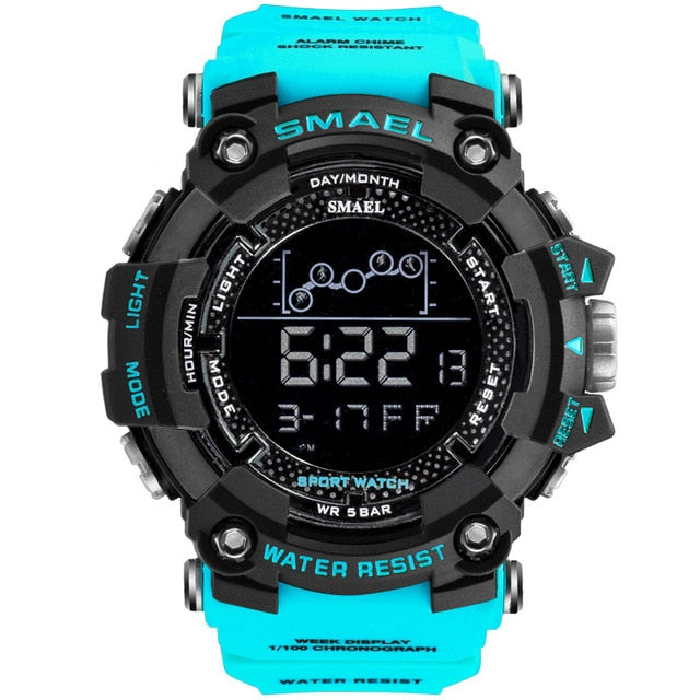 SMAEL Mens Watch Military Waterproof Sport WristWatch Digital Stopwatches for Men 1802 Military Electronic Watches Male Clock