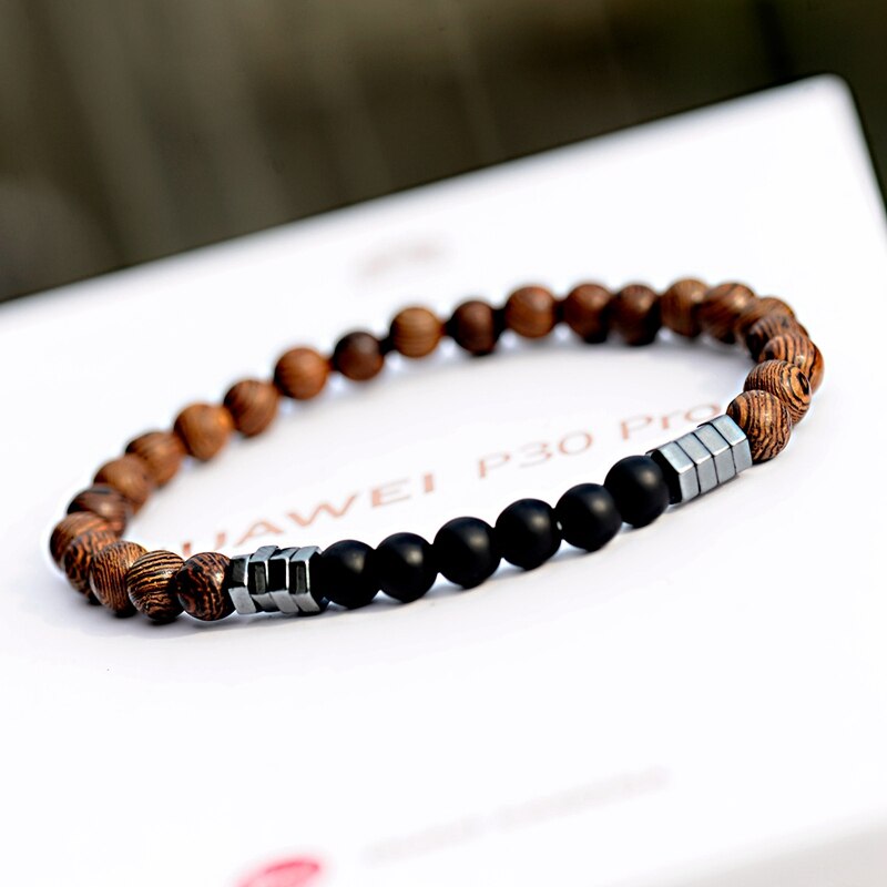 2020 Classic Women 6MM Natural Wood Beads Bracelet Men Ethnic Hematite Lava Stone Bracelet Homme Prayer Jewelry Yoga Bracelet