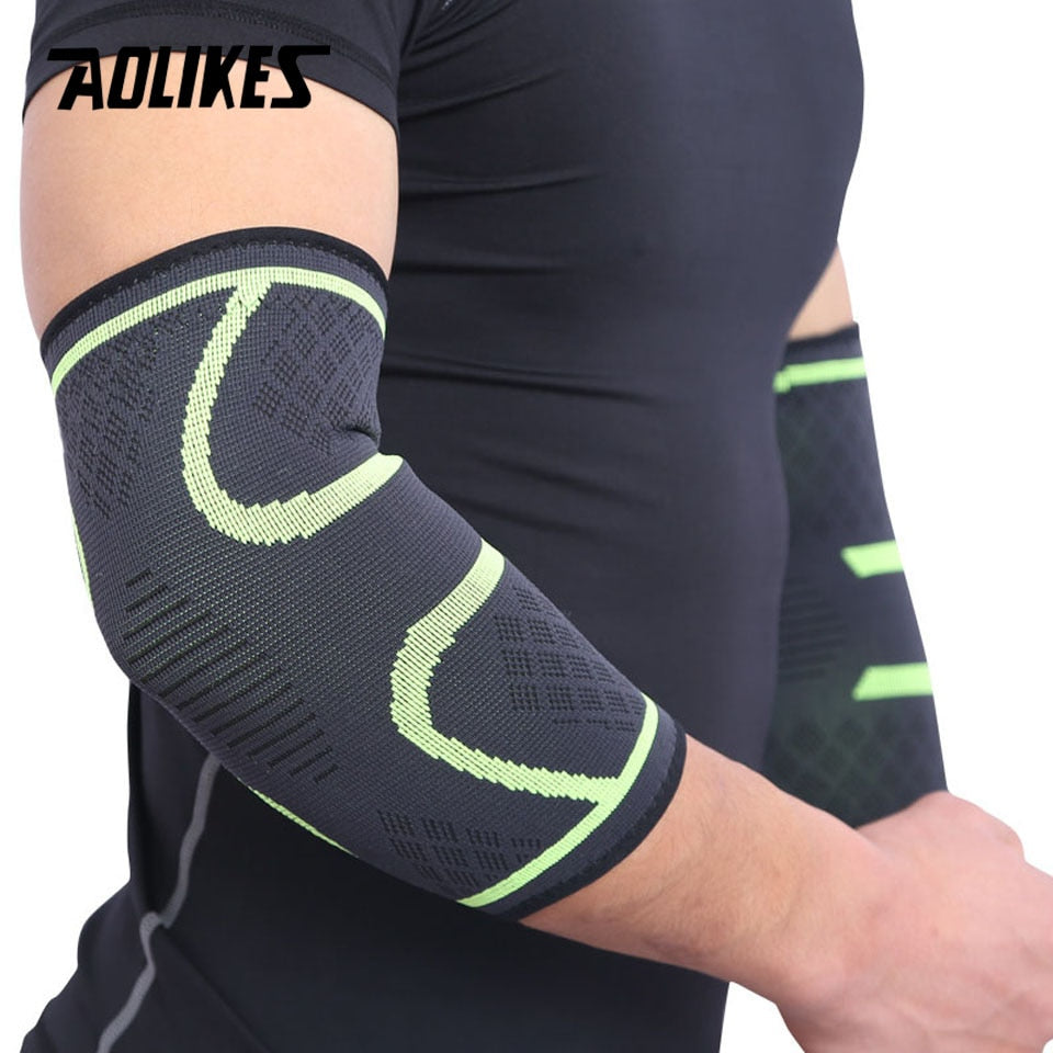 AOLIKES 1 Pair Elastic Elbow Pads Basketball Tennis Elbow Support Protector Gear Breathable Elbow Brace Sport Safety Accessories