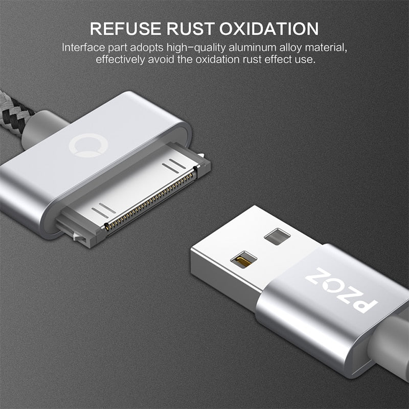 PZOZ USB Cable Charge Fast Charging for iphone 4 s 4s 3GS 3G iPad 1 2 3 iPod Nano itouch 30 Pin Charger adapter Data Sync cord