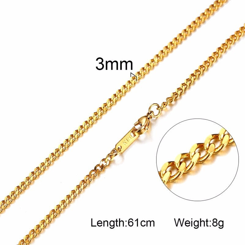 Vnox 3-6MM Tone Snake Cocoon Curb Link Flat Box Wheat Chains Stainless Steel Men Necklace Choker Jewelry 24 inch