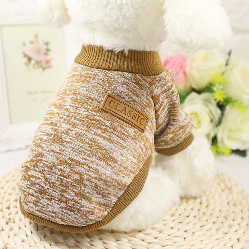 Pet Dog Clothes Sweater  For Small Medium Dog Jeans Chihuahua Pet Knit Coat dog Five Size  Cotton Chihuahua Grey XS-XXL PETASIA