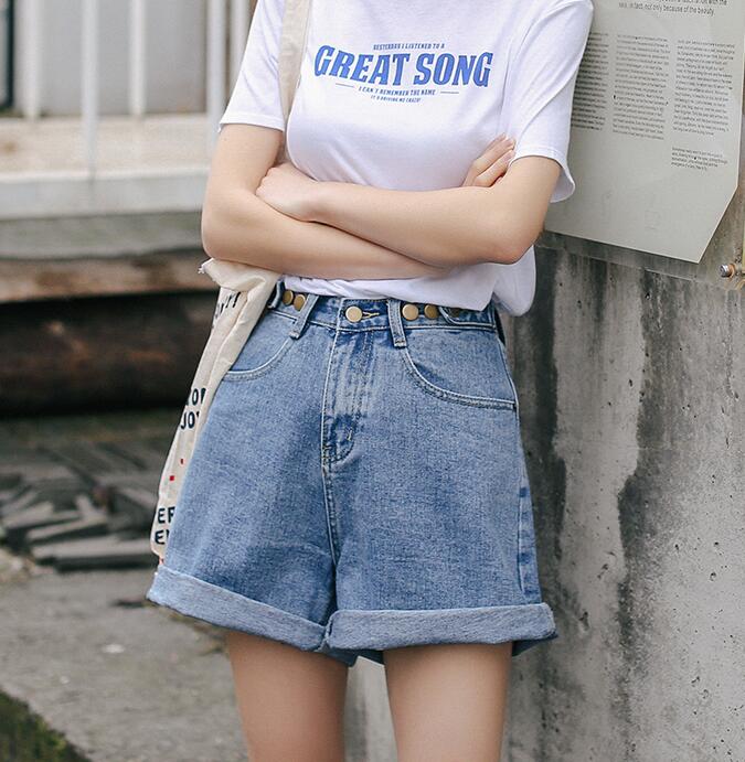 Streetwear High Waist Wide Leg Denim Shorts For Women 2023 New Jean Shorts Women Summer Korean Style Women Loose Short Shorts