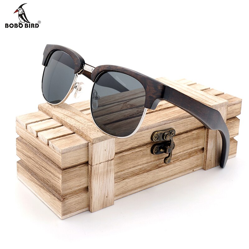 BOBO BIRD Sunglasses Women Men Polarized Retro Wood Sun Glasses UV400 Eyewear in Wood Box