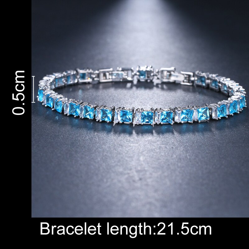 EMMAYA New CZ Cubic Zirconia Light Blue Neat Tennis Bracelet For Women New Year's Gifts Fashion Jewelry Bracciali