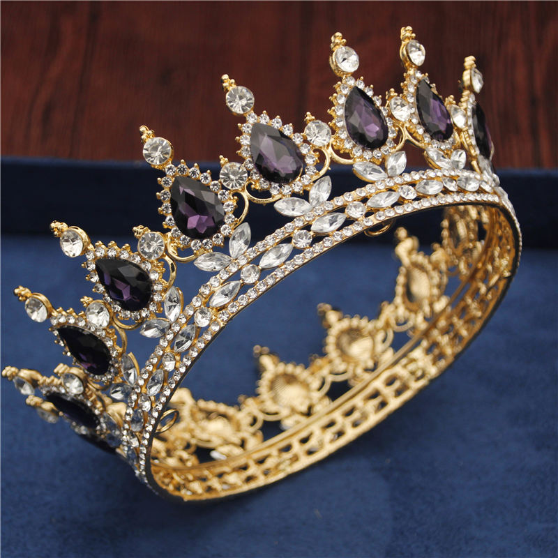 Crystal Vintage Royal Queen King Tiaras and Crowns Men/Women Pageant Prom Diadem Hair Ornaments Wedding Hair Jewelry Accessories