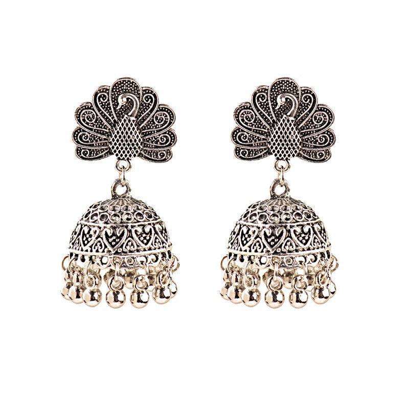 New Ethnic Vintage Women's Geometric Turkish Jhumka Earrings Indian Jewelry Gold Color Tassel Dangling Earrings Turkey Jewelry