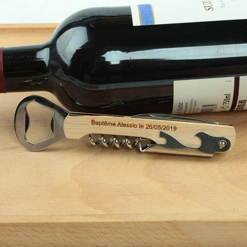 Personalized wedding Bottle Opener Corkscrew Knife customed logo Gift  House Warming Gift Wedding Favor Gift for guest