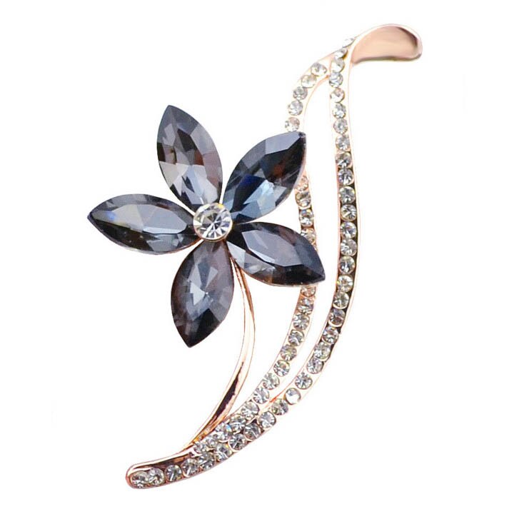 CINDY XIANG Rhinestone Simple Flower Brooches for Women Elegant Wedding Pin 3 Colors Available Classic Design Summer Jewelry