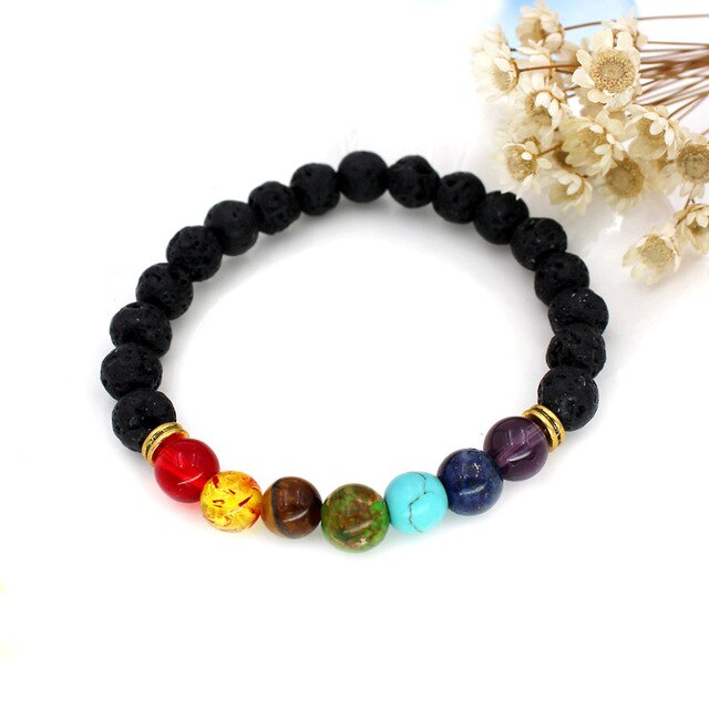 7 Chakra Bracelet Healing Heart Charm Bracelets Women Men Natural Stone Bracelet Reiki Yoga Jewelry Valentines Day Gift