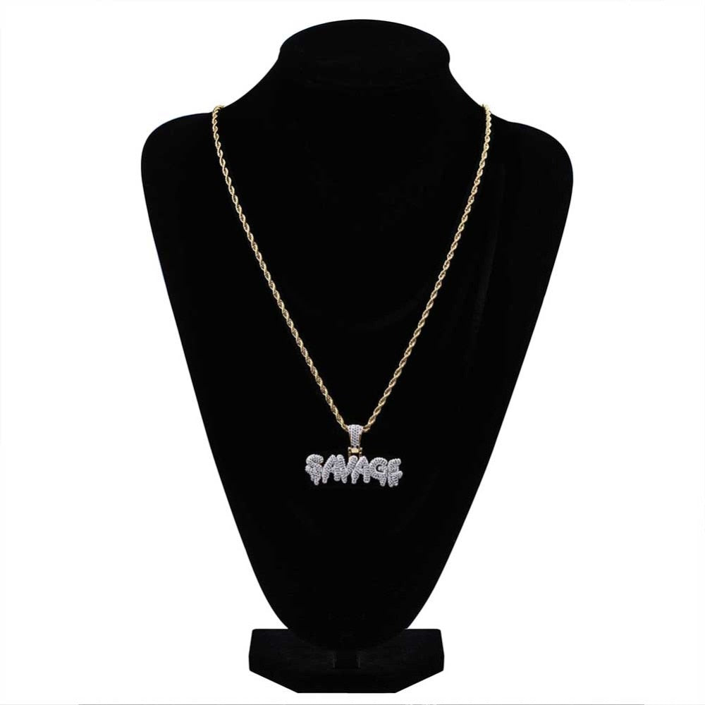 TOPGRILLZ Hip Hop Necklace Brass Gold Color Iced Out Chains Micro Pave Cubic Zircon Pendant Necklace Charm For Men Gifts