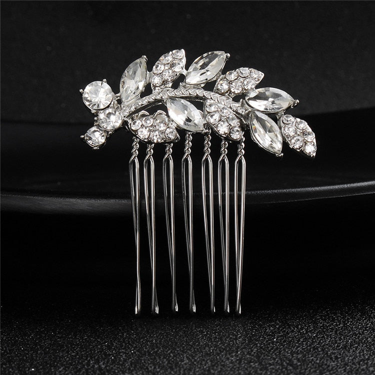 Fashion Wedding Crystal Barrette Pearl Hair Combs Ornament Bridal Hairpins Handmade  Accessories Jewelry For Bride