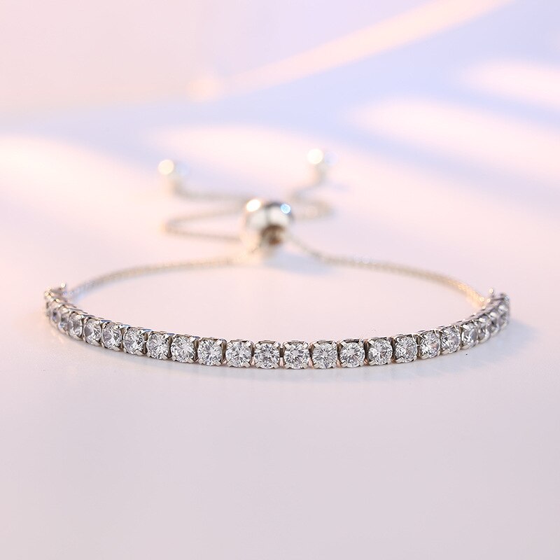 XIYANIKE Featured Brand DEALSSilver Color Sparkling Strand Bracelet Women Link Tennis Bracelet Silver Jewelry VBS4087