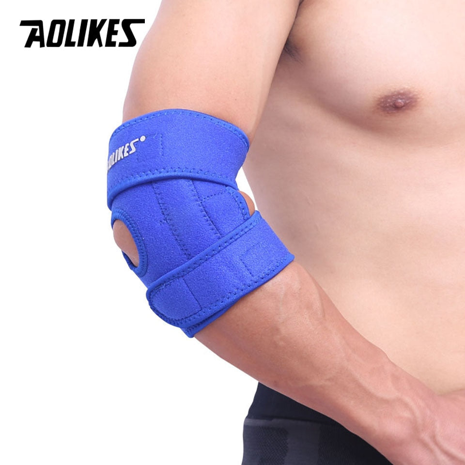 AOLIKES 1PCS Adjustable Elbow Support Pads With Spring Supporting Codera Protector Sports Safety For Ciclismo Gym Tennis