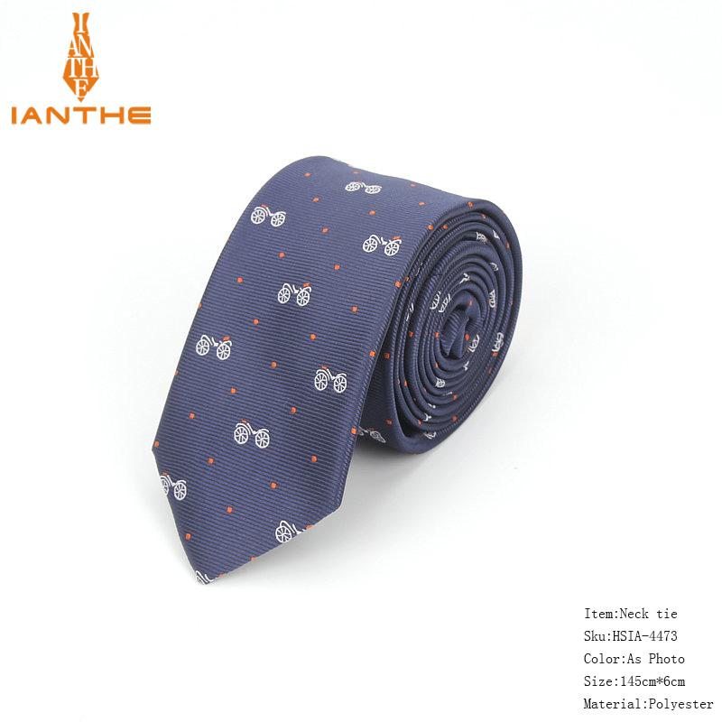 2018 Brand New Tie For Men Polyester Jacquard Animal Necktie for Wedding Business Suits 6cm Skinny Dot Neck Ties Slim Gravatas