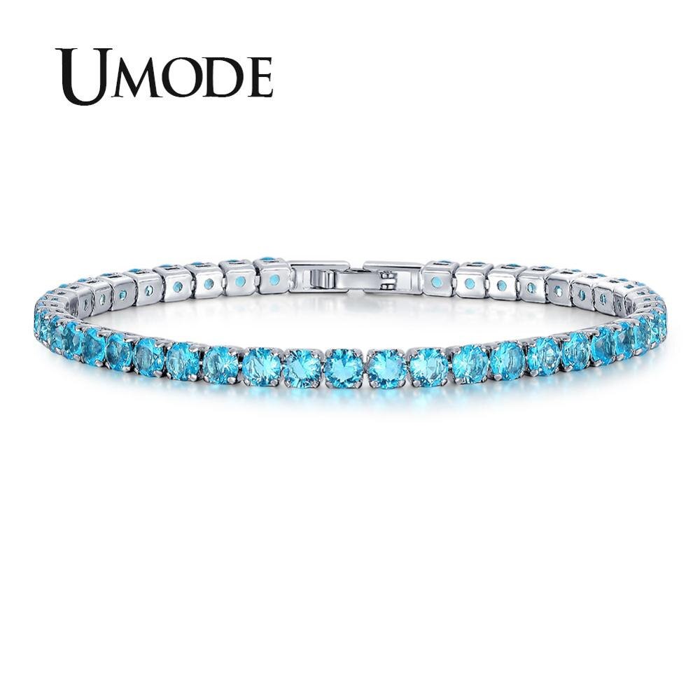 UMODE NEW Clear Crystal Tennis Bracelet for Women Bracelet men&#39;s Cubic Zirconia Jewelry Party Wedding Hip Pop Accessorie UB0097D