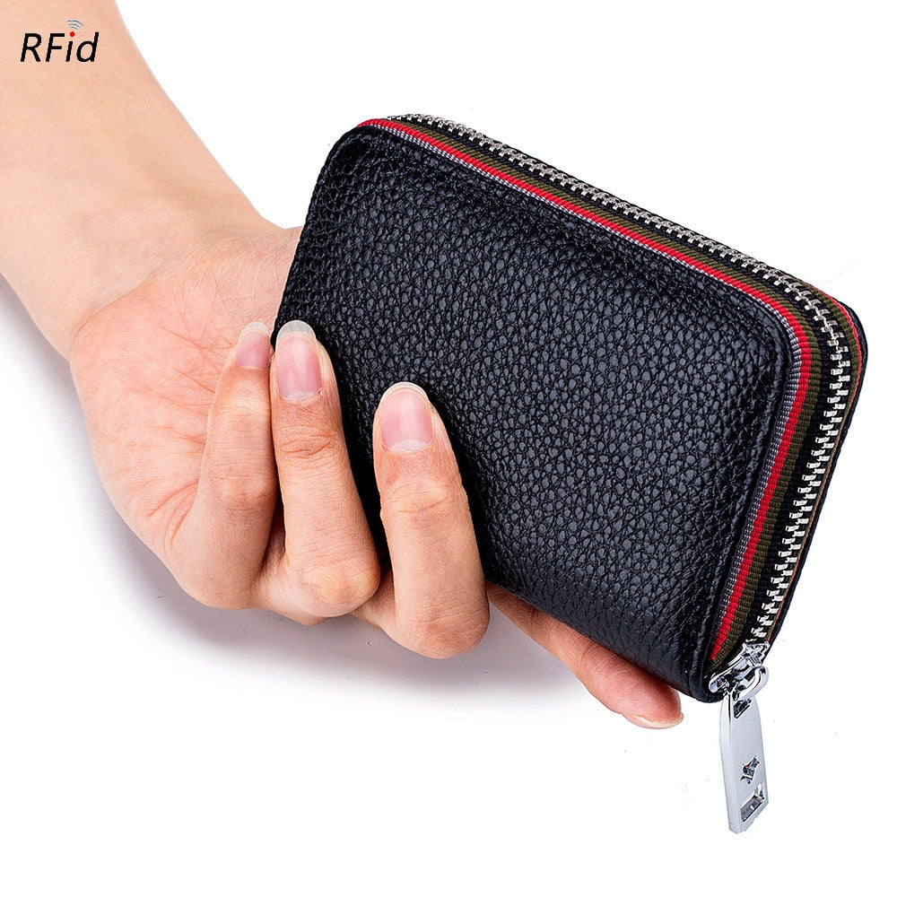 SOUTH GOOSE Genuine Leather Organizer RFID Credit Card Holder Men Business Card Holder Women Minimalist Travel Card Bag Wallets