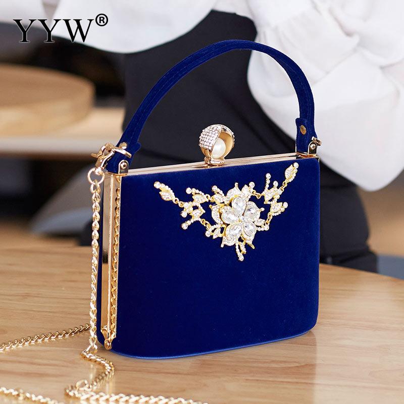 YYW Crystal Clutches Bag Party purse Women Evening Bags Handbag crossbody messenger bags wedding Purse Fashion Designer Chain