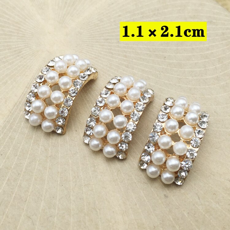 10pcs lot Craft Pearl Crystal Rhinestone Buttons Flower Round Cluster Flatback Wedding Embellishment Jewelry Craft