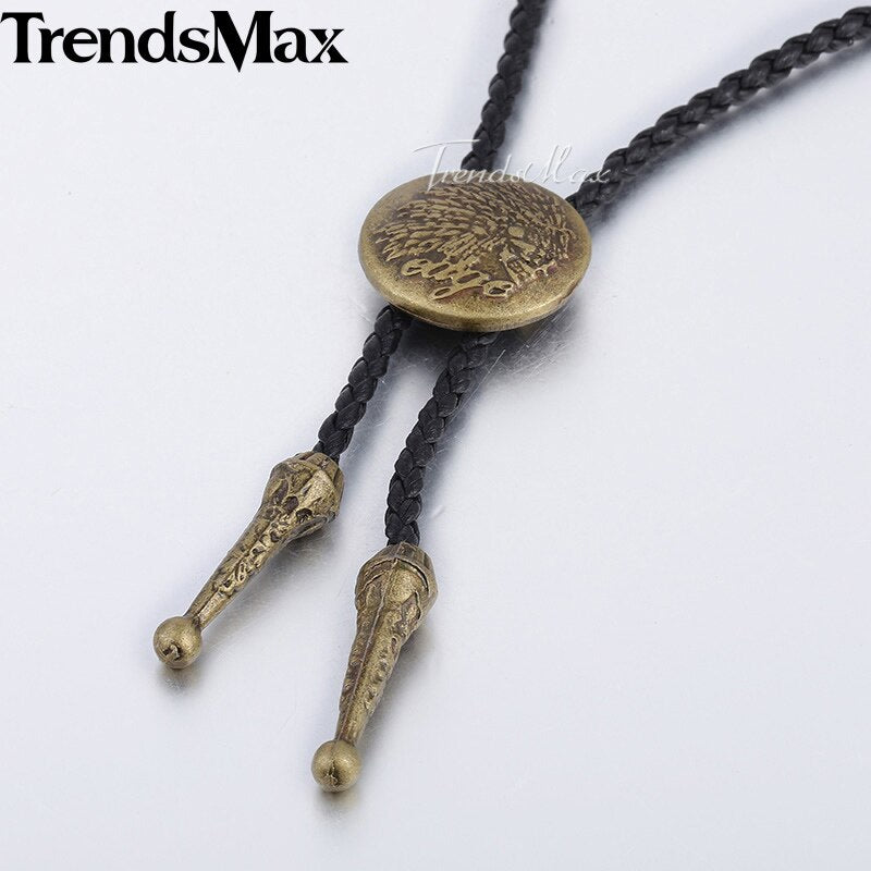 Men's Necklace Casual Business 26 Styles Bolo Tie Vintage Leather Necklace Male Dropship Wholesale Jewelry Gifts for Men UNM10