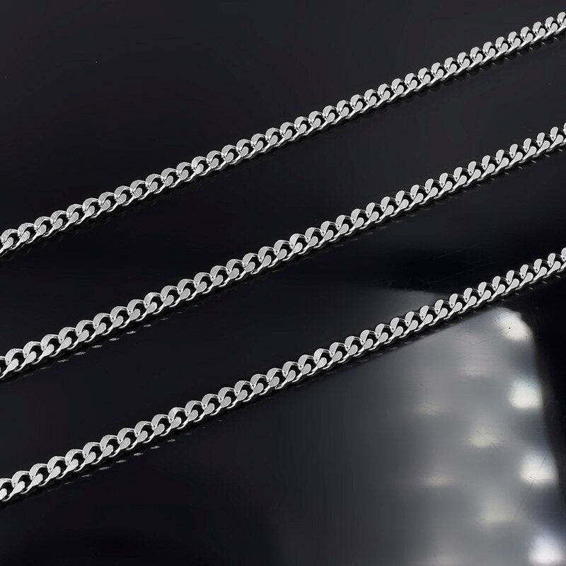 Latest ATGO (40-70cm) to choose 3mm wide Chain Necklace Stainless Steel Necklace Men accessories.