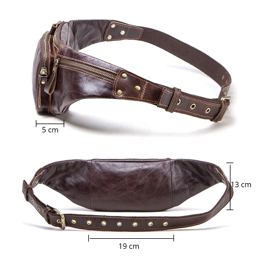 CONTACT'S Cow Leather Men Waist Bag New Casual Small Fanny Pack Male Waist Pack For Cell Phone And Credit Cards Travel Chest Bag