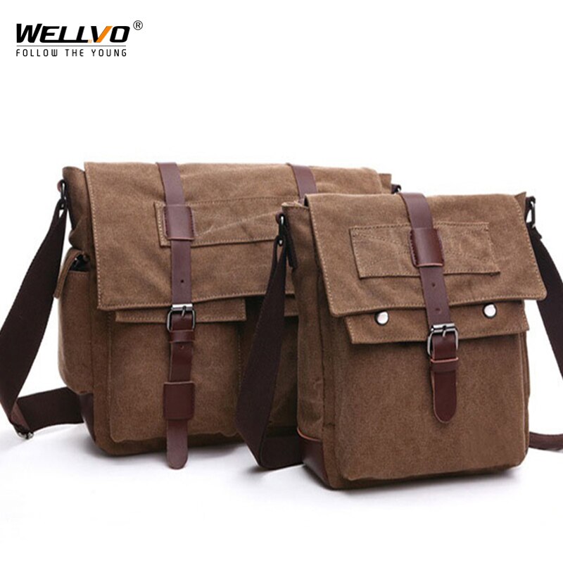 Retro Men Messenger Bags Canvas Handbags Leisure Work Travel Bag Man Business  Crossbody Bags Briefcase for Male Bolsas XA108ZC