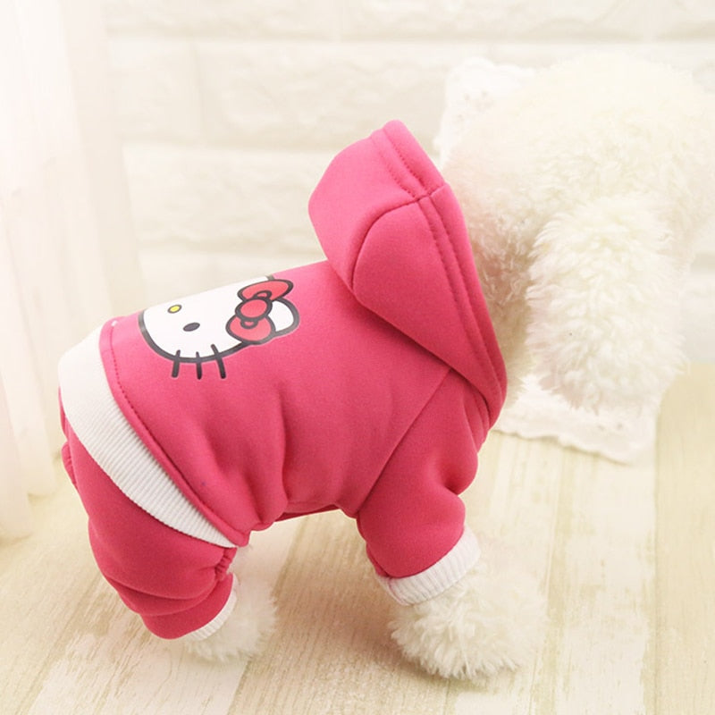 New Dog Hoodies Warm Winter Dog Clothes Fleece 4 legs Dogs Costume Cute Pet Coat Jacket Cartoon Jumpsuit Clothing for Puppy Dogs