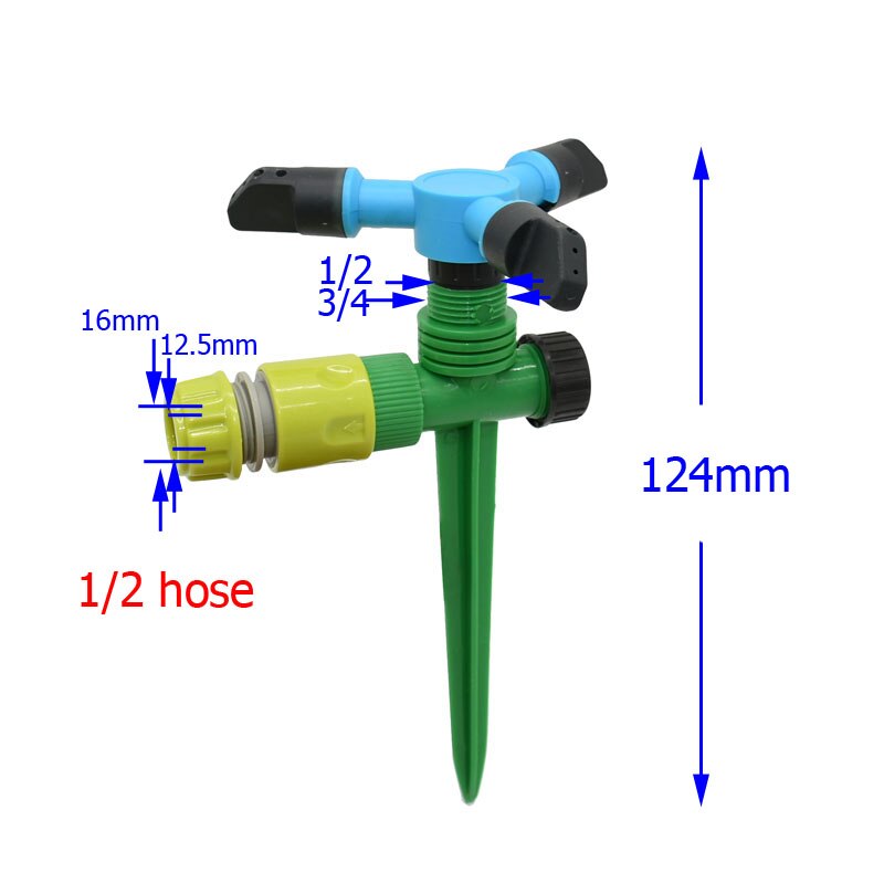 Garden water nozzle adjustable Rotate Sprinkler Nozzle Watering Head Lawn Water Sprinkler watering & irrigation 1set