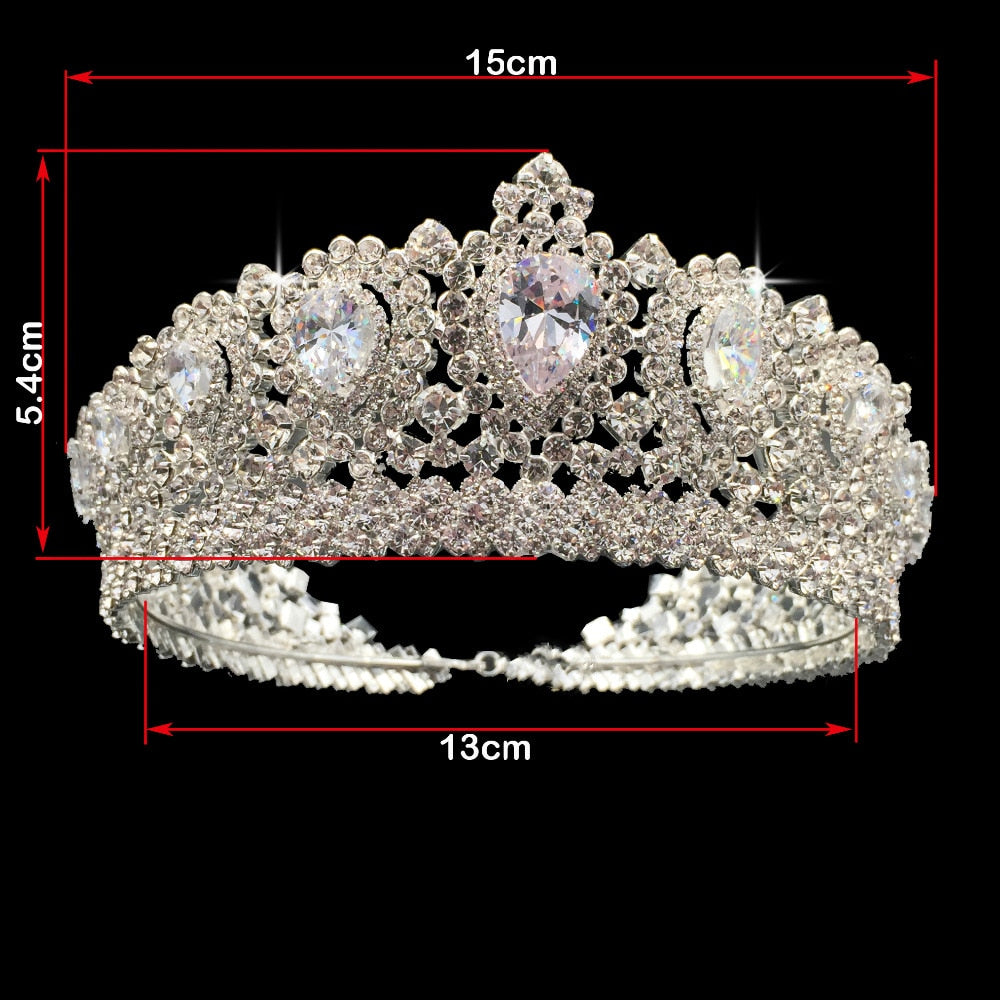 Hadiyana New Bling Wedding Crown Diadem Tiara With Zirconia Crystal Elegant Woman Tiaras and Crowns For Pageant Party BC3232