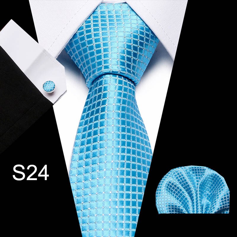 Fashion Business Silver Plaid Silk Men's Tie NeckTie 7.5cm Ties for Men Formal Luxury Wedding Quality Gravata group tie