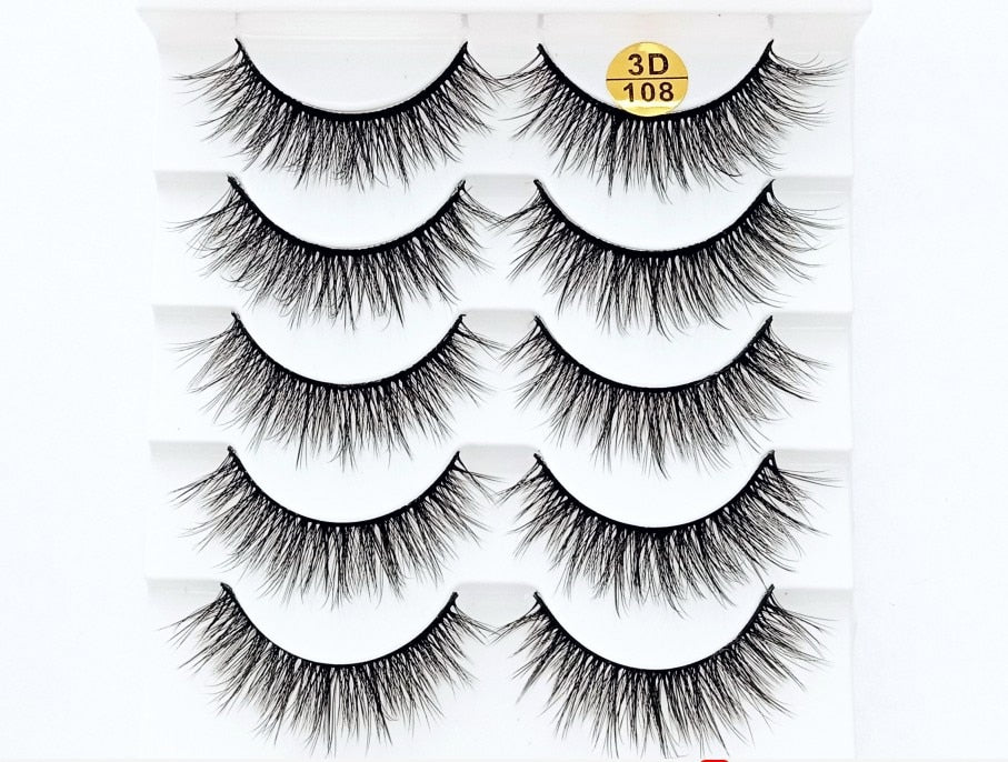 38 Styles 5/10 Pairs Natural False Eyelashes Fake Lashes Long Makeup 3d Mink Lashes Extension Eyelash Mink Eyelashes for Beauty