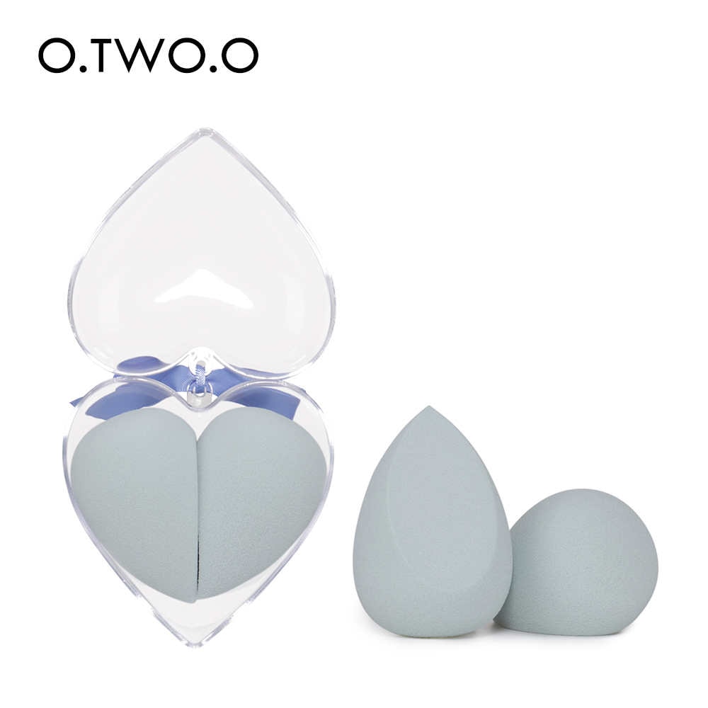 O.TWO.O 2pcs/set Makeup Sponge Heart-Shape Box Non-Latex Material Cosmetic Puff Powder Foundation Use Beauty Make Up Tools