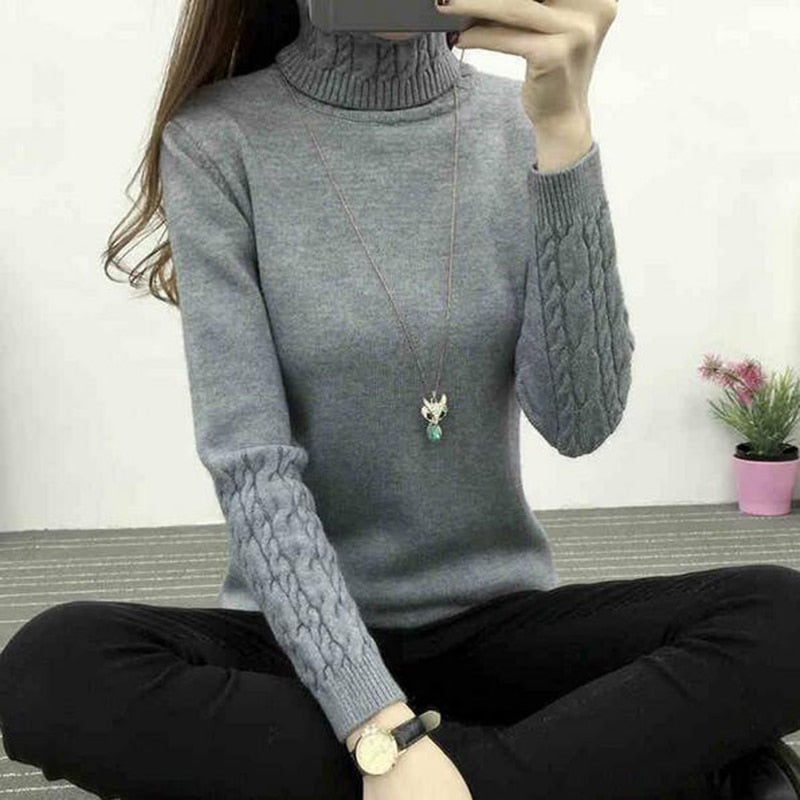 Women Turtleneck Winter Sweater Women 2023 Long Sleeve Knitted Women Sweaters And Pullovers Female Jumper Tricot Tops LY571