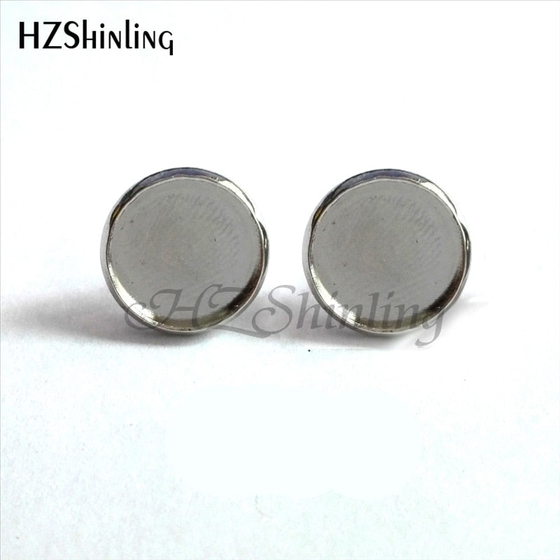 NES-00100  Yin Yang  Earrings Ying Yang  Ear Stud Magic Sign Zen Earrings Glass Cabochon Earrings HZ4