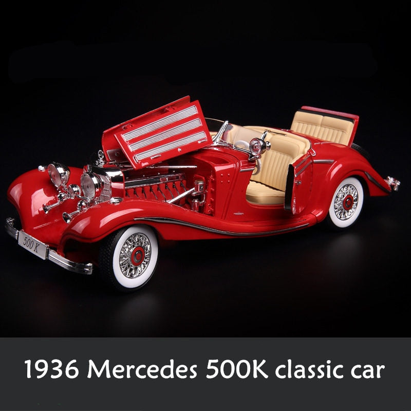 Maisto 1:18 Mercedes 500K 1936 classic car Alloy Retro Car Model Classic Car Model Car Decoration Collection gift