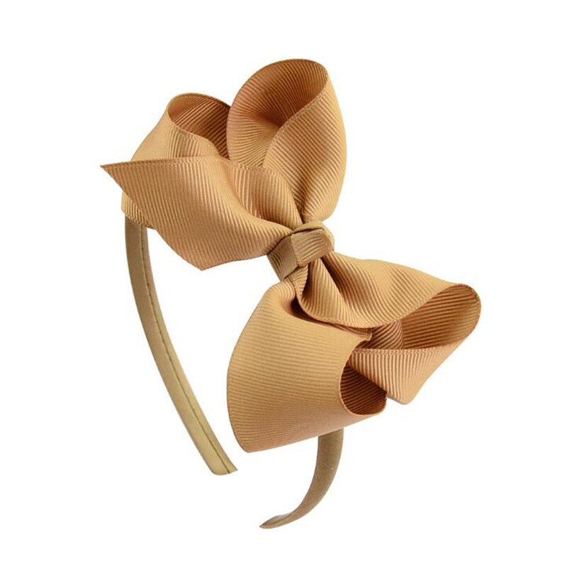 4 inch Children Girls Lovely Hair Bow Hairband Hair Accessories Kids Solid Color Simple Festival Bow Ties Headwear Wholesale