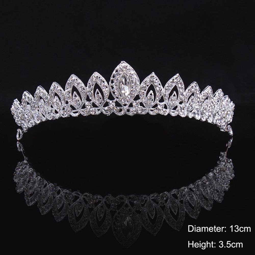 Rhinestone Bridal Tiara Crown Princess Bride Crystal Diadem Women Prom Hair Ornaments Wedding Bridal Head Jewelry Accessories